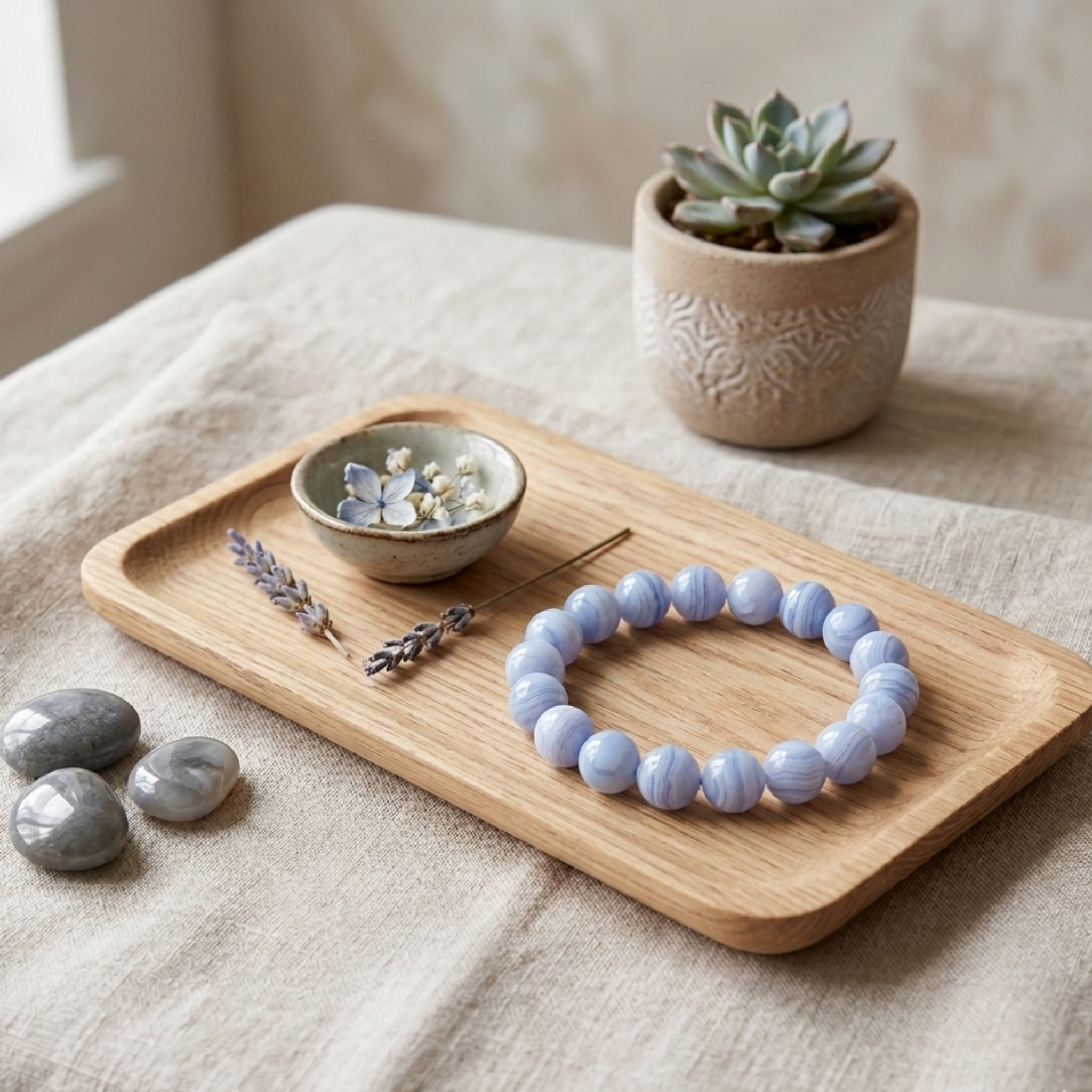 Mental Peace Bracelet - Blue Lace Agate