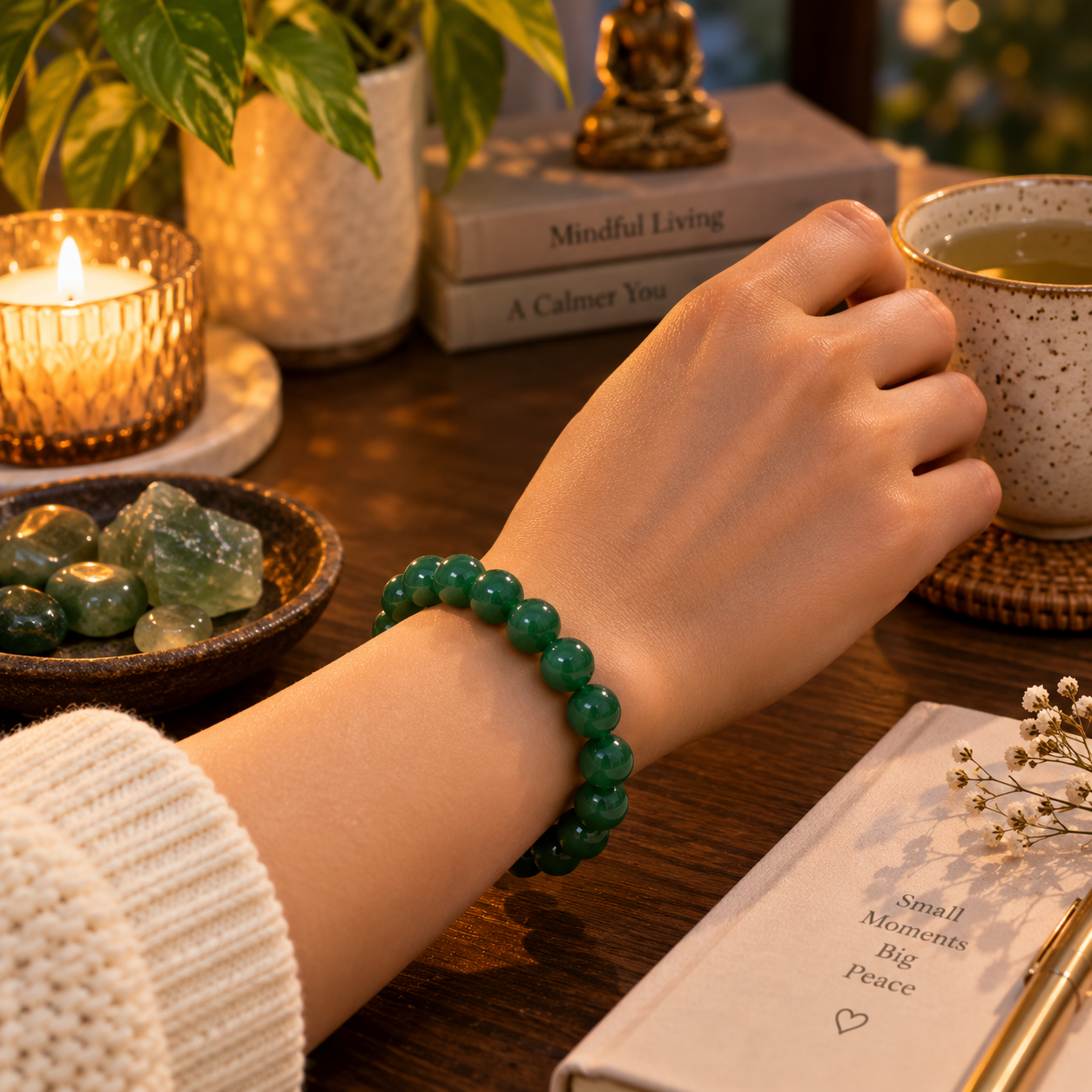 Green Jade Bracelet - Fortune & Serenity