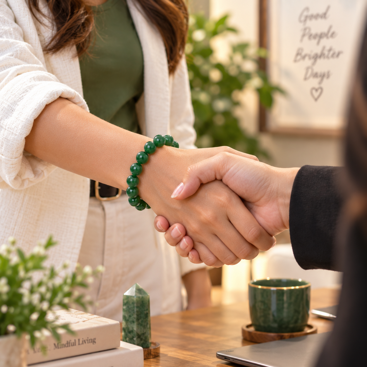 Green Jade Bracelet - Fortune & Serenity