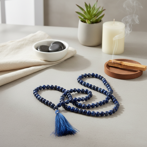 Crystal Mala for Protection & Inner Strength - Lapis Lazuli