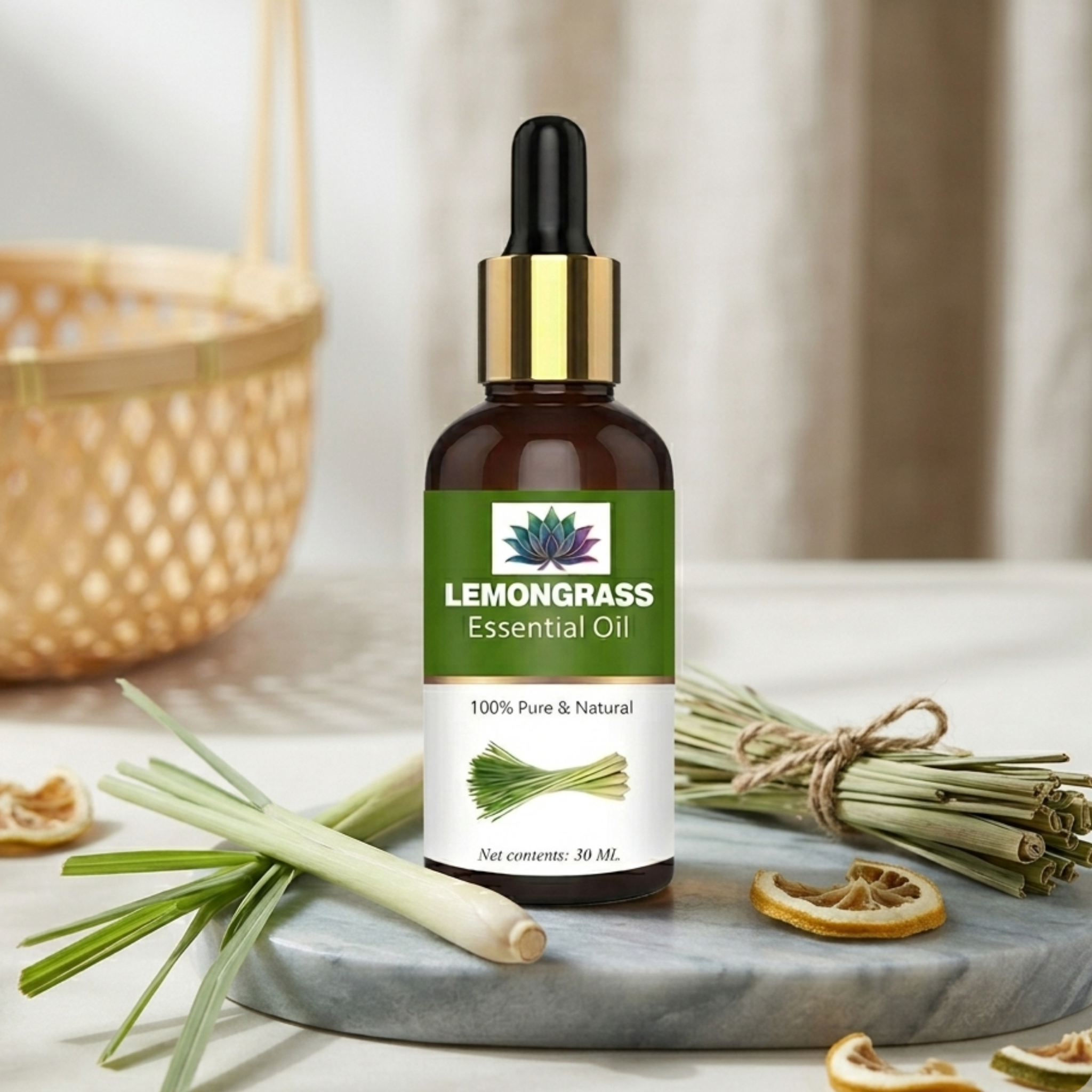 Essential Oil for Energy Cleansing & Mental Clarity - Lemongrass