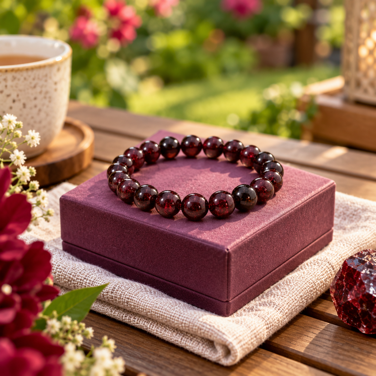 Garnet Bracelet – Strength & Courage