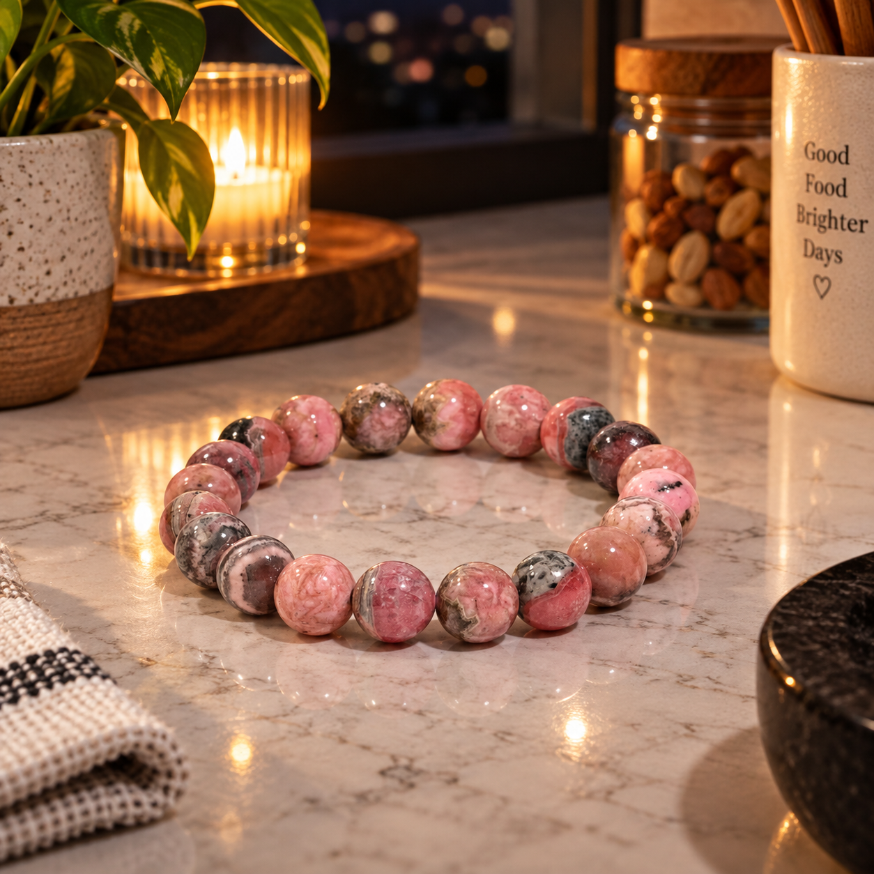 Rhodonite Bracelet - Forgiveness & Compassion