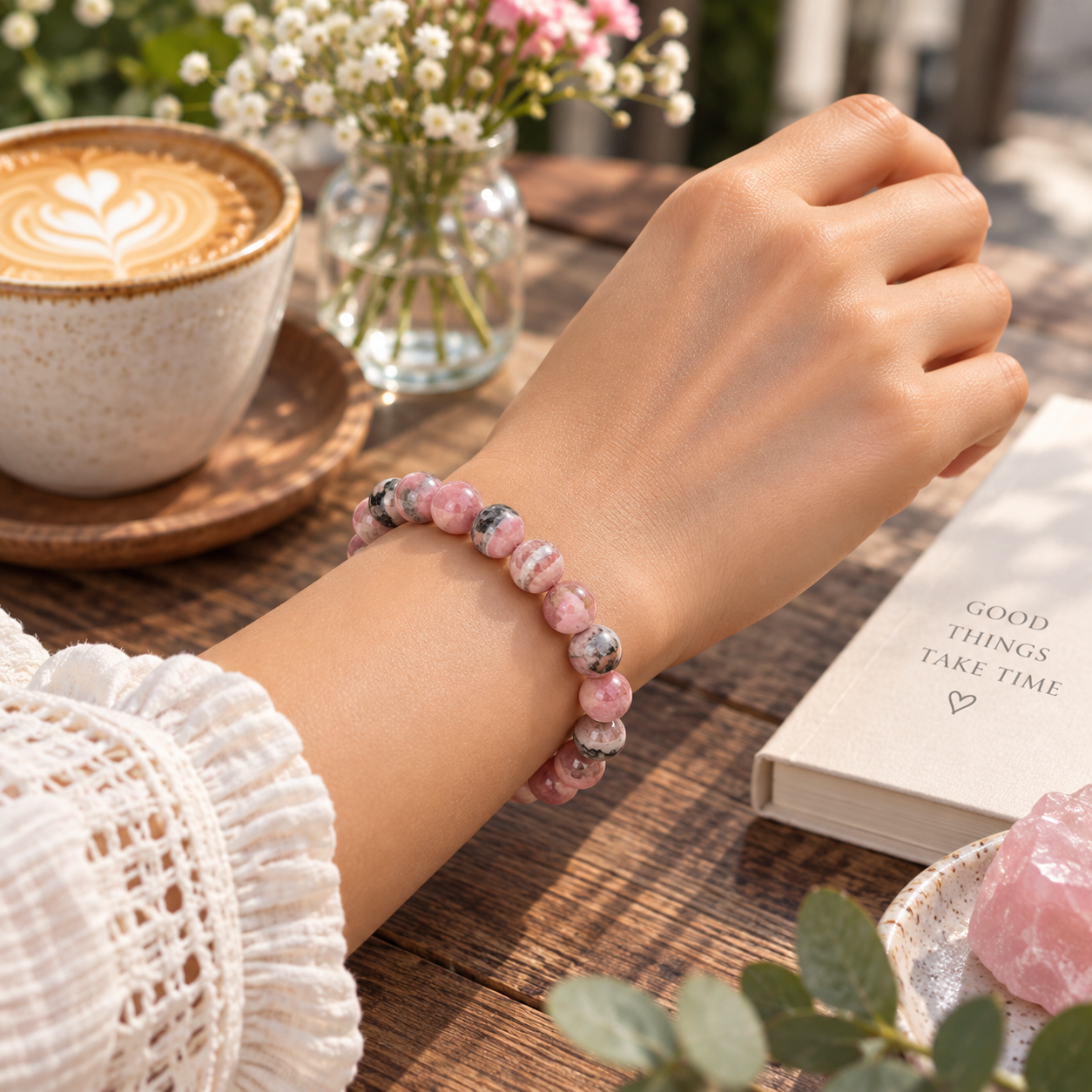 Rhodonite Bracelet - Forgiveness & Compassion