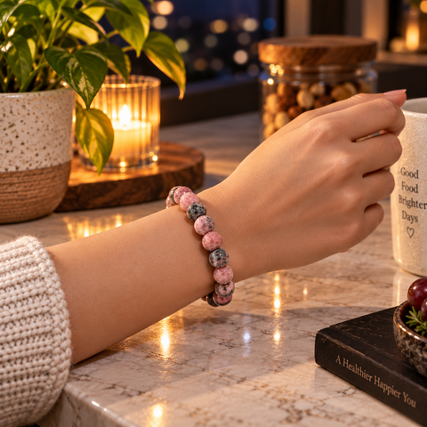 Rhodonite Bracelet - Forgiveness & Compassion