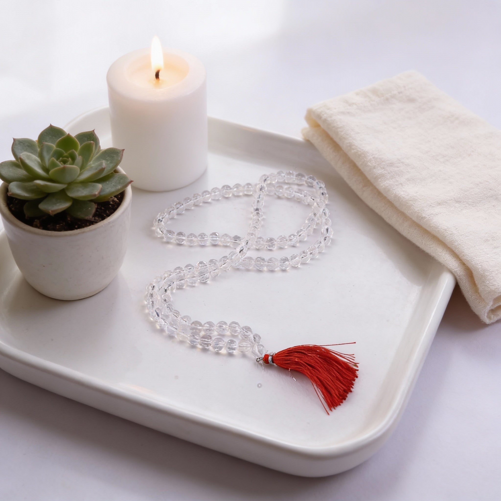 Crystal Mala for Clarity, Healing & Spiritual Awakening - Sphatika